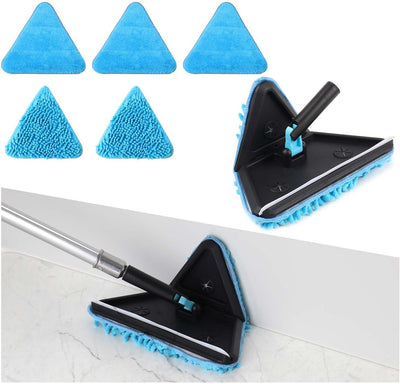 Limpiador pared plegable 90° 3en1 con 5 almohadillas microfibra