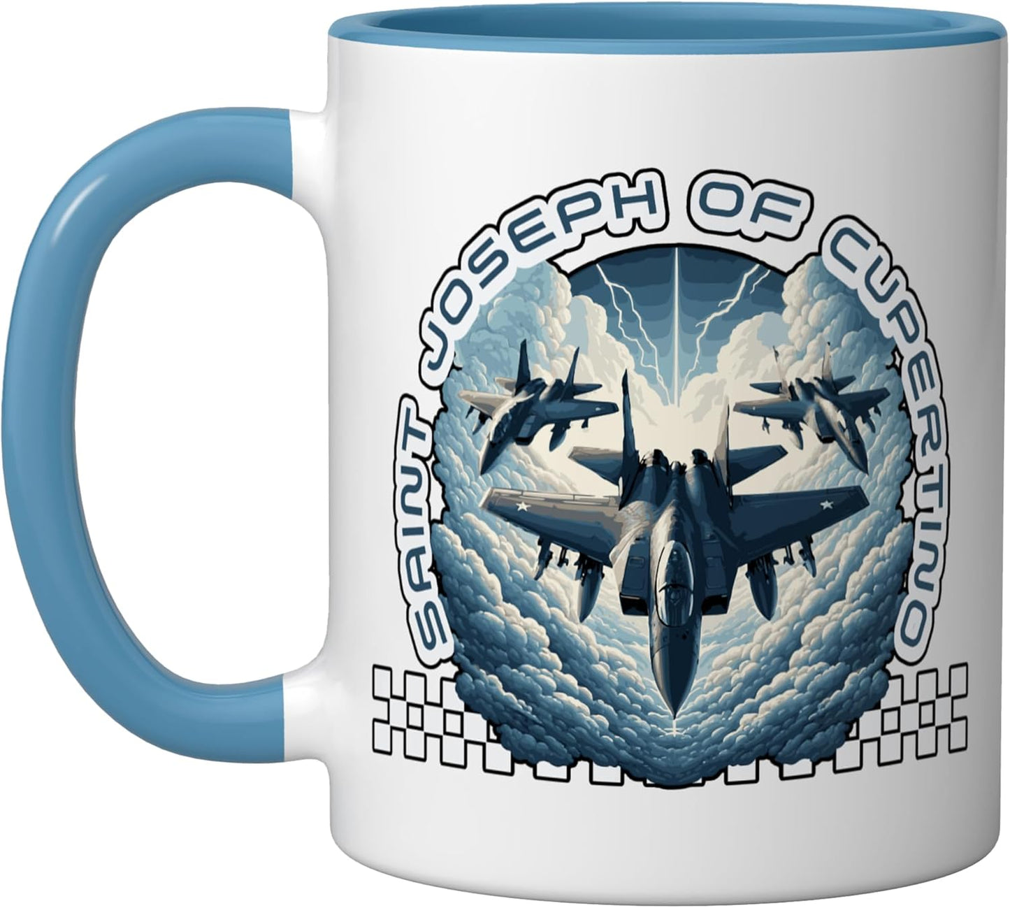 Taza Cerámica para Pilotos Azul/Blanco