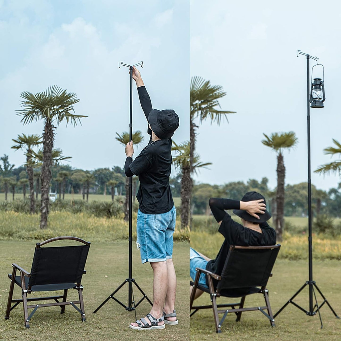 Soporte linterna telescópica para farol al aire libre