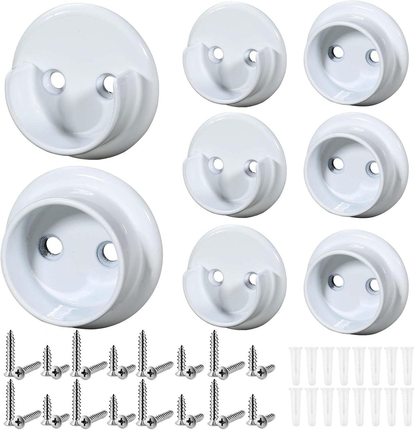 4 Pzas Soporte poste armario metal blanco mate 1-3/8