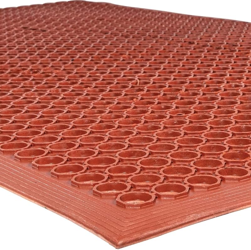 Alfombra antifatiga goma 3x3" antiderrap roja