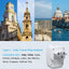 Adaptador enchufe viaje Italia 2 tomas AC 2 USB C plegable