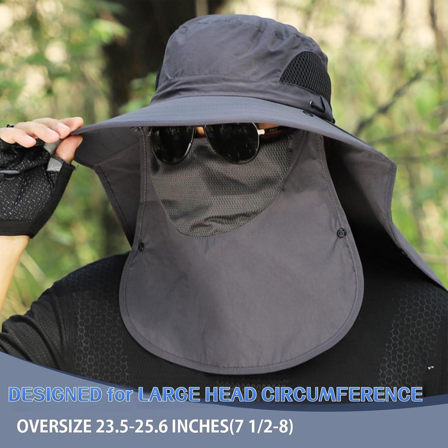 Sombrero sol XXL UPF 50 con solapa para cuello