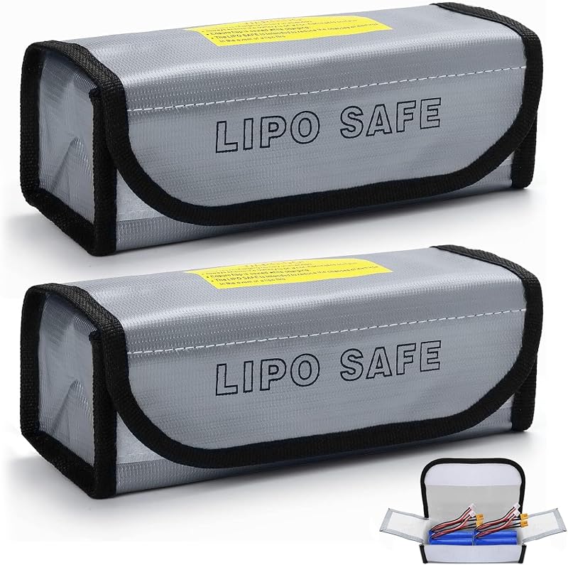 Bolsa protección batería Lipo ignífuga 7.3x3x2.4in