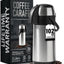 Jarra de café aislada de acero inoxidable con bomba