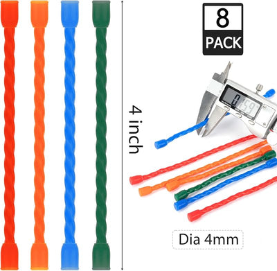 8 Bridas Cable Silicona 4pulg Reutilizables Con Núcleo Acero