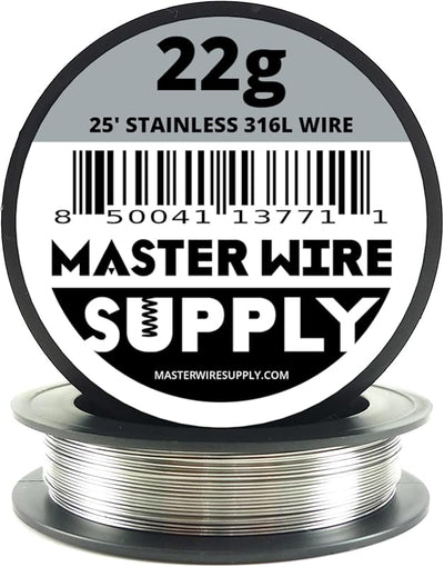Cable acero inox 316L 22 de 25ft 0.025pulg fabricado EE.UU.