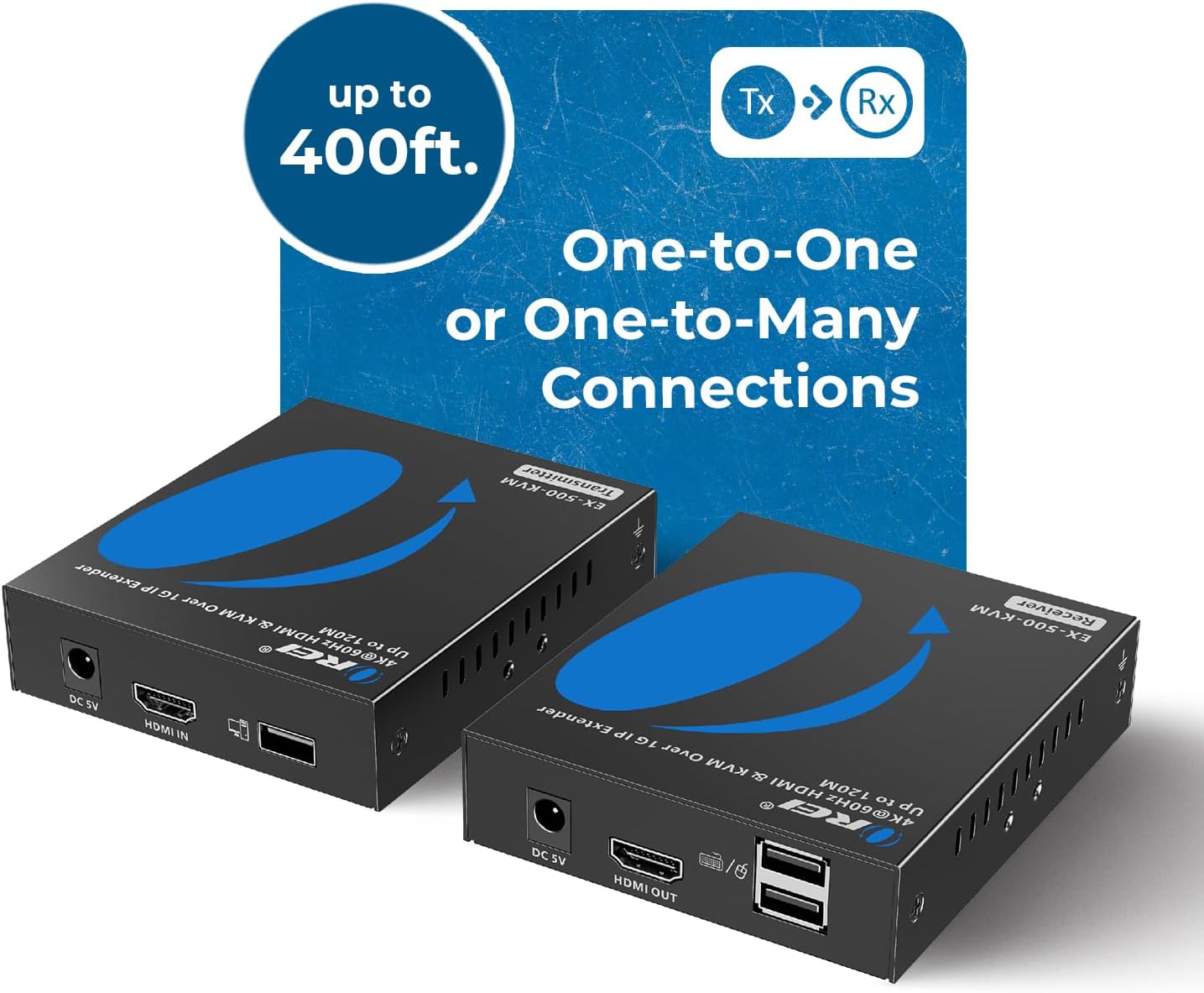 Extensor HDMI 4K KVM IP CAT6 400pies 2USB 1G