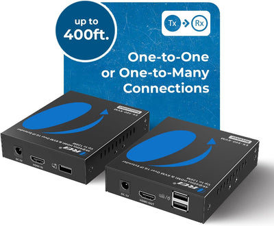 Extensor HDMI 4K KVM IP CAT6 400pies 2USB 1G