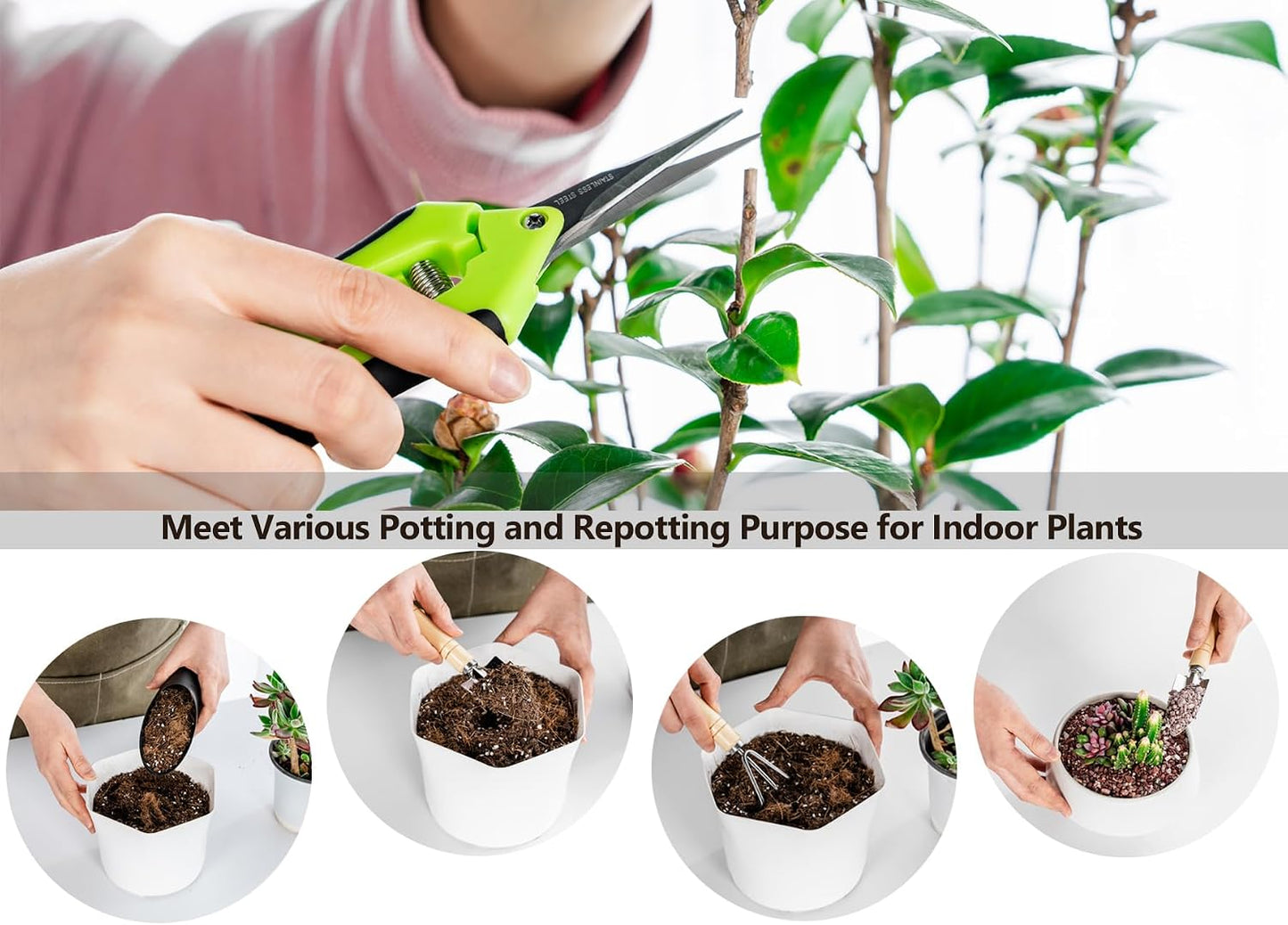 Juego 5 herramientas para suculentas y plantas interiores