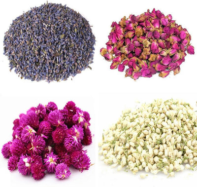 Flores secas aromáticas lavanda rosa para velas y manualidades