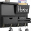 Llavero negro pared con organiz. 6en1 ganchos