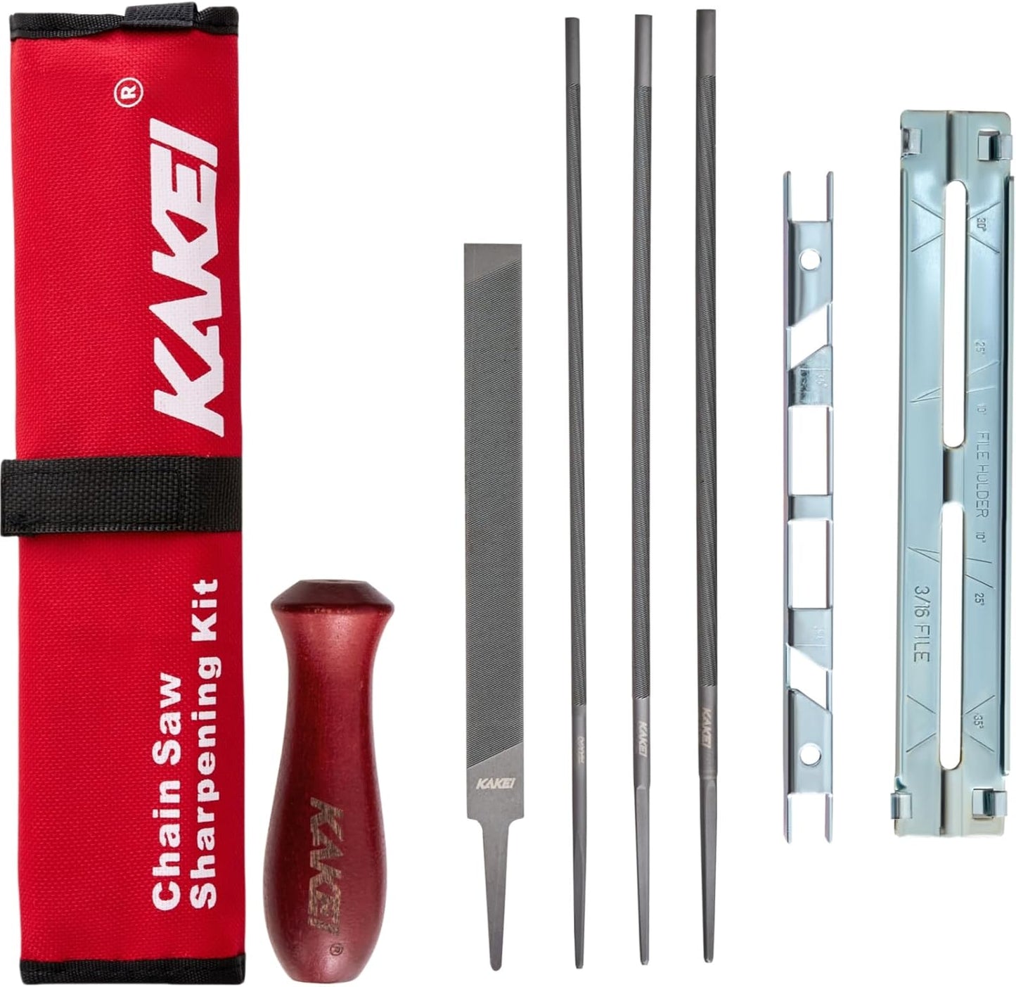 Kit afilado motosierra 8 pzas limas redondas plana guía