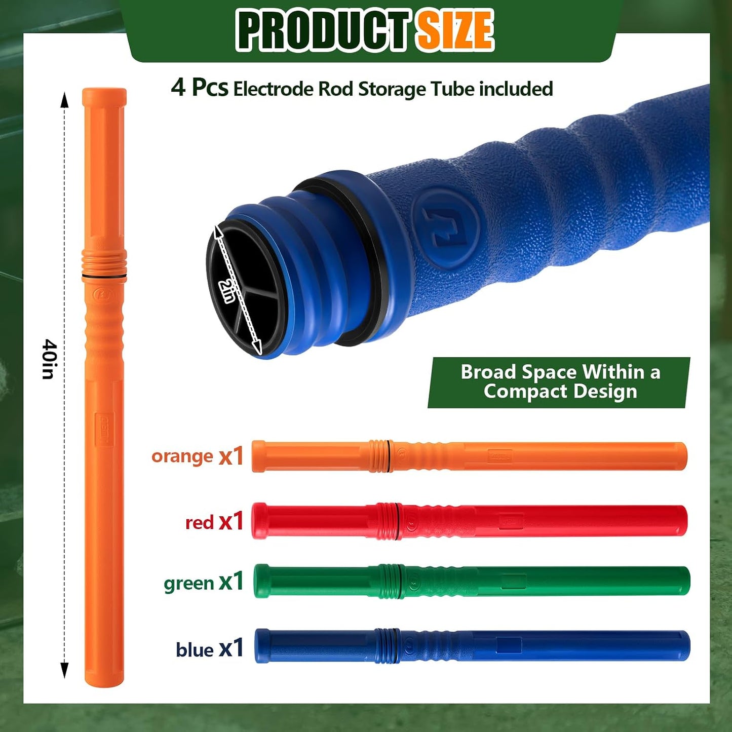 4 Pzas Contenedor Varilla Soldadura 40pulg Resistente Agua