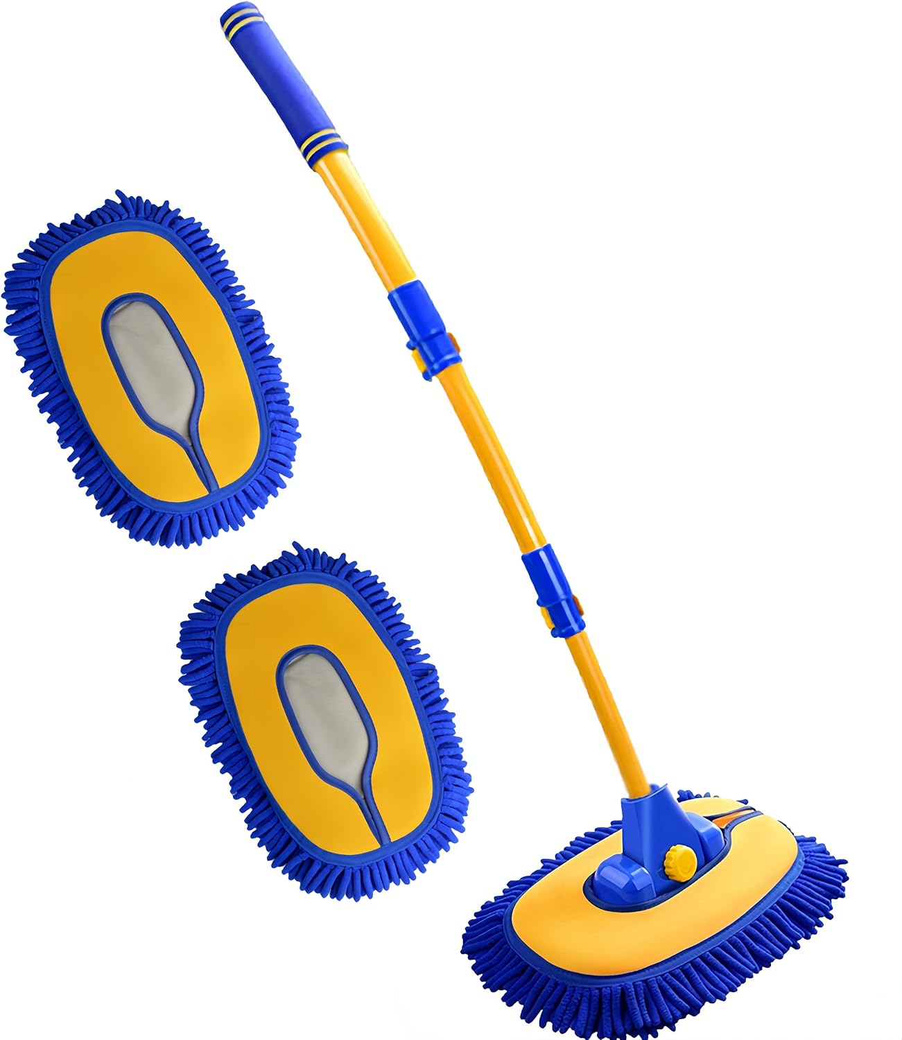 Cepillo lavado auto mango largo kit microfibra chenilla