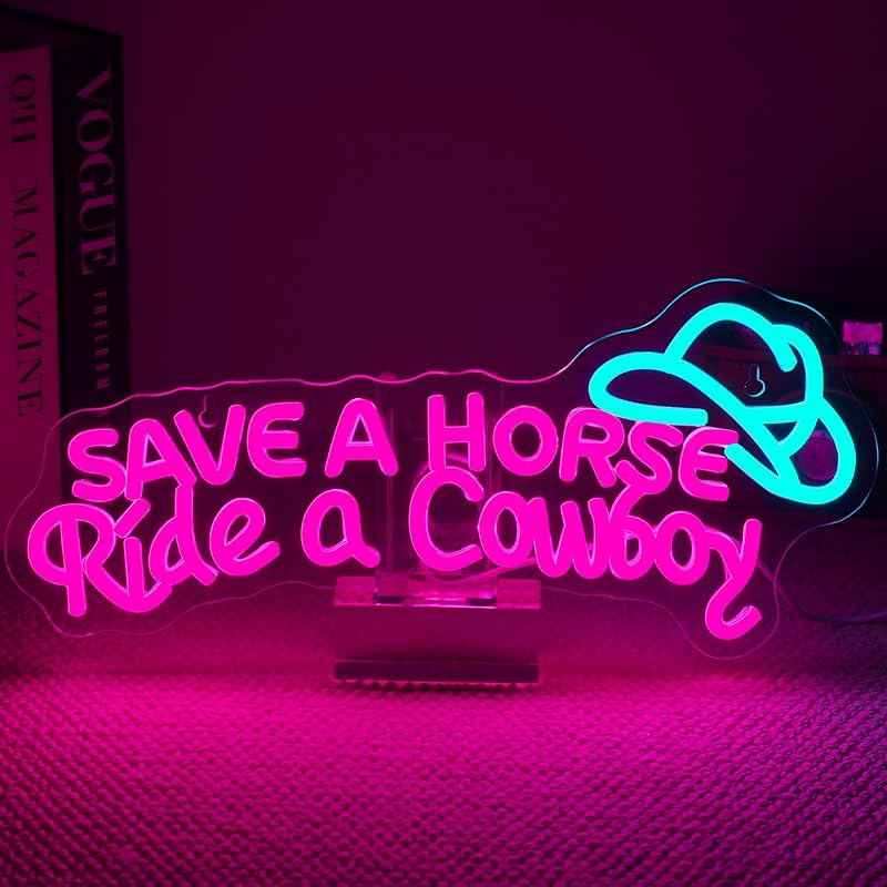 Letrero neón LED 'Save A Horse' ajustable brillo para hogar