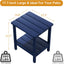 Mesa auxiliar patio 17.7" HDPE patas ajustables