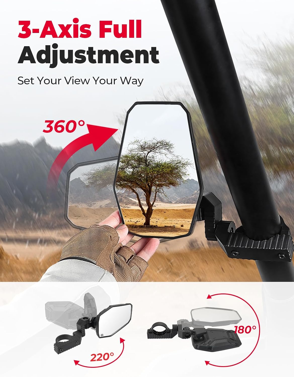 Espejos laterales UTV comp Polaris RZR Can-Am X3