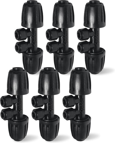 6 Conectores T púas riego goteo 1/2" antifugas