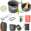 Set utensilios cocina camping antiadherentes plegables