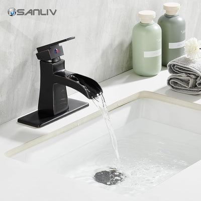 Grifo baño cascada bronce frotado aceite 1 o 3 orificios