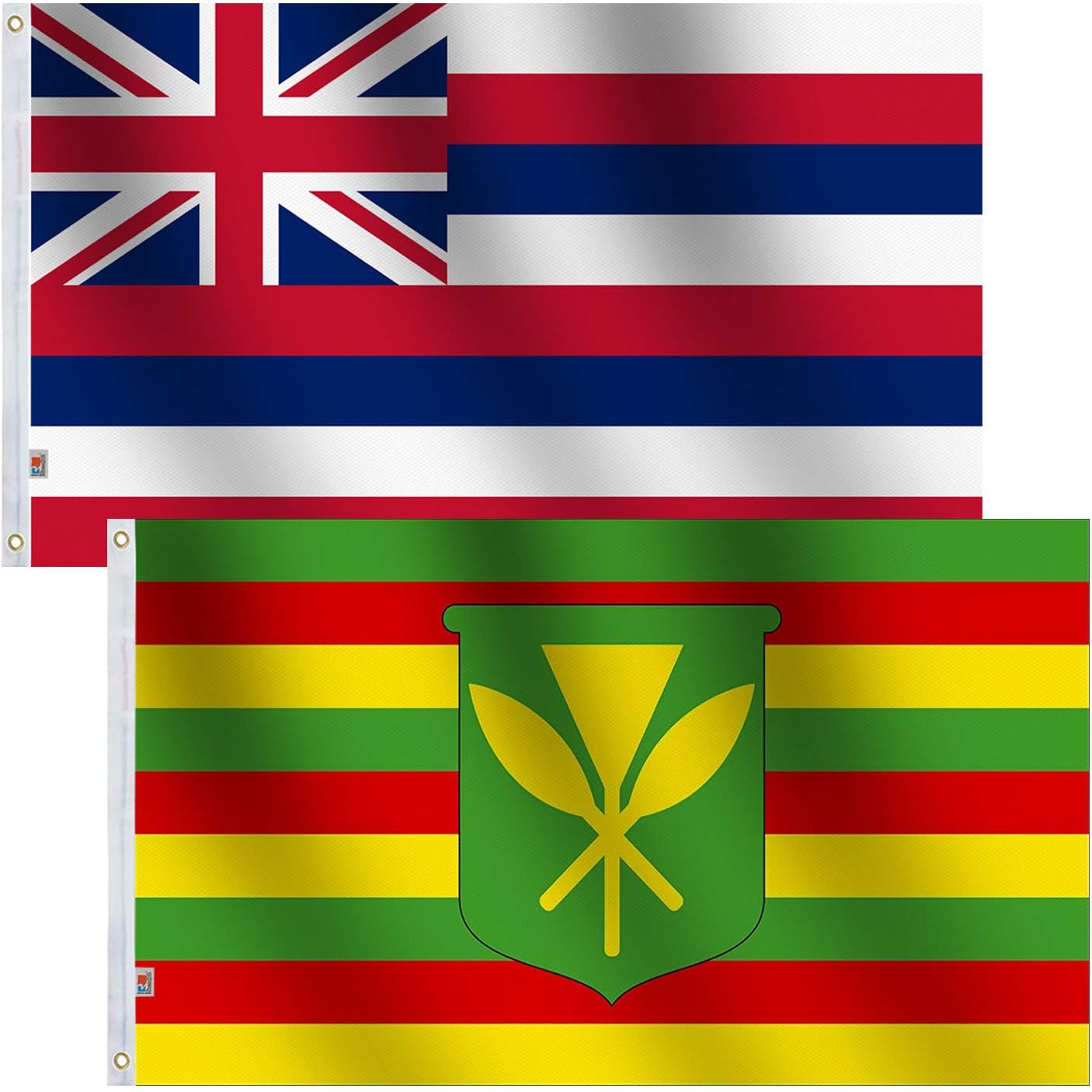 2 Banderas Hawaiana Kamehameha 3x5ft Exteriores e Interiores