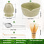 Juego batidor matcha 5 Pzas tazón cuchara bambú tamiz inox