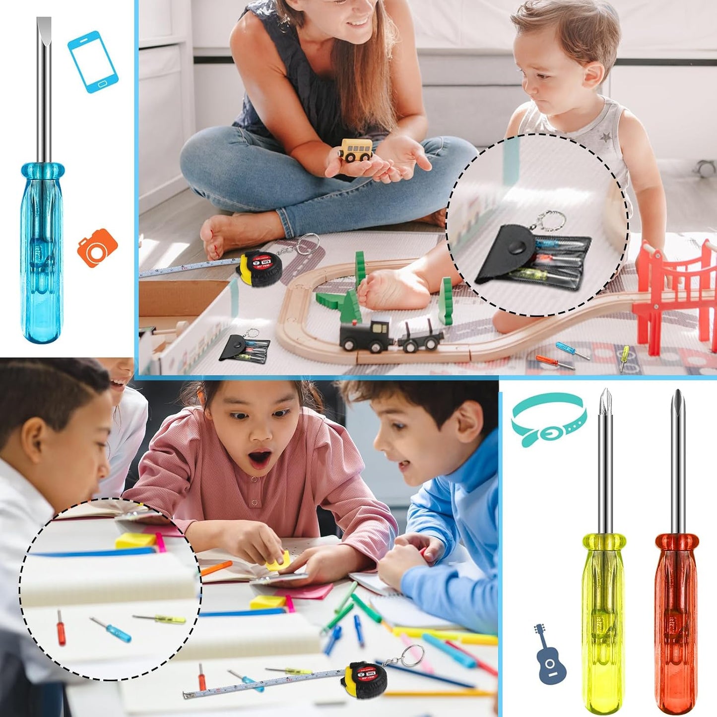 Set 96 Pzas Destornillador Llavero Cinta Métrica Regalo