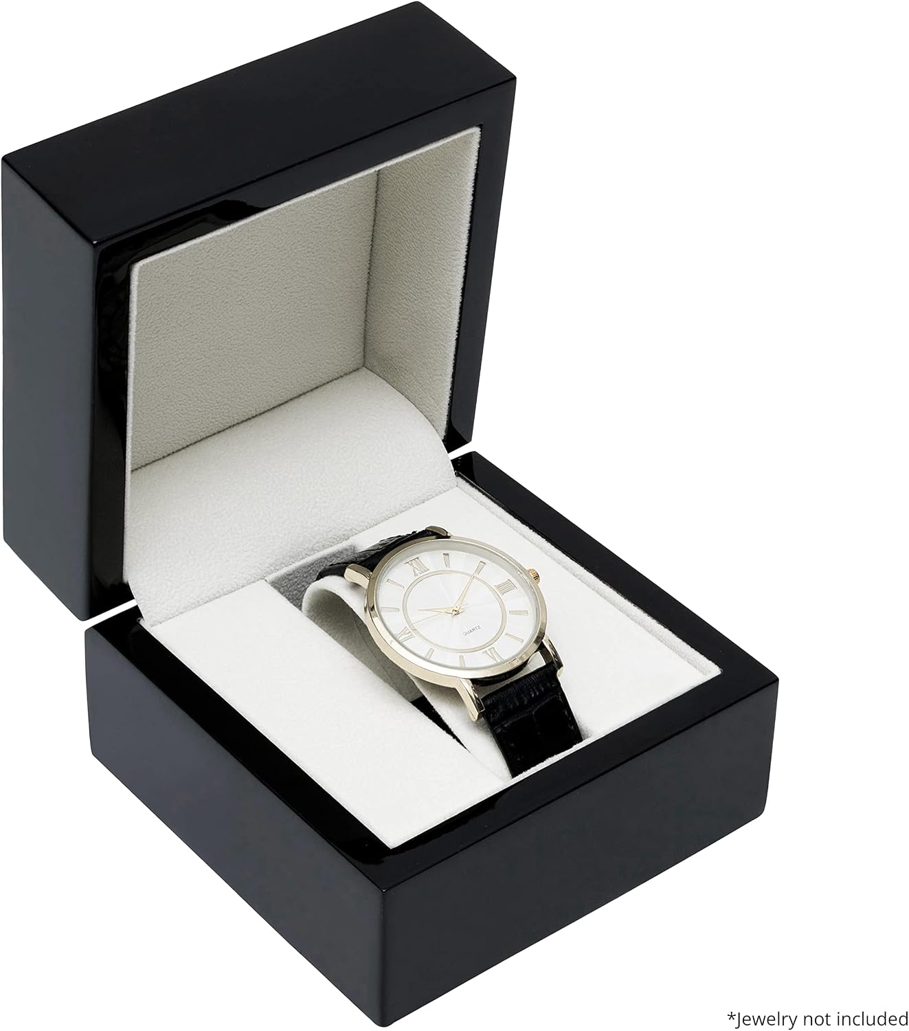 Reloj madera caja regalo lujo set 2 con cinta negro