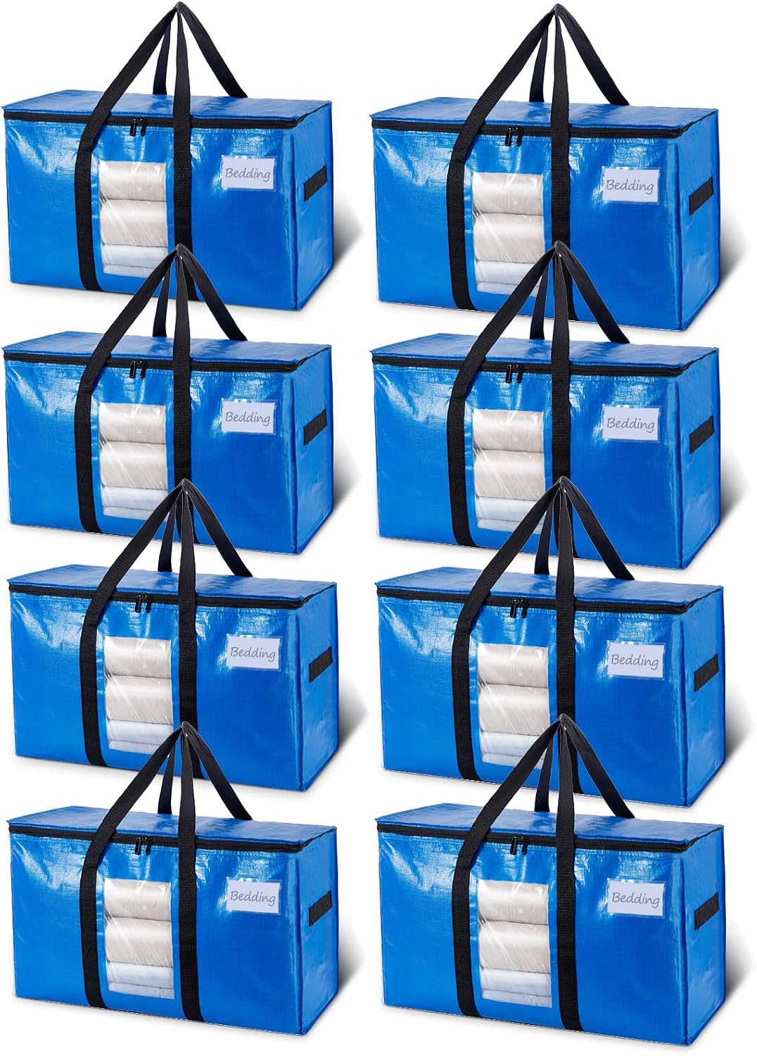 Bolsas mudanza grandes pack 8 azules resistentes con ventana