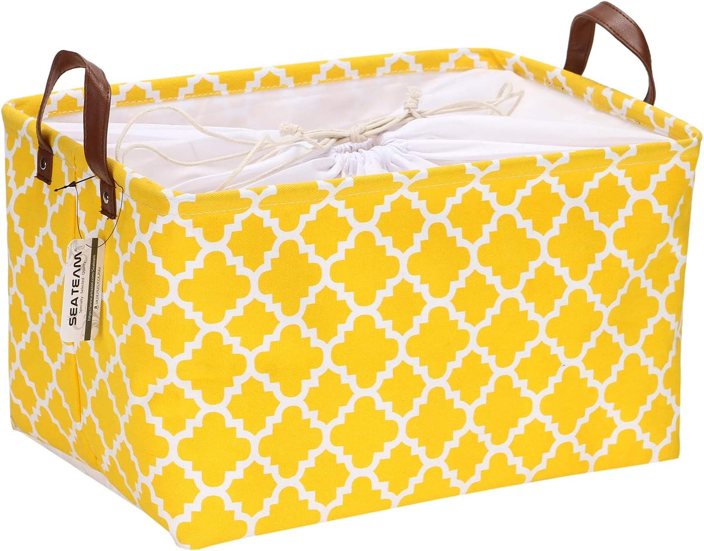 Canasta almacenamiento plegable 16.5x11.8" amarillo
