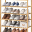 Zapatero bambú 6 niveles apilable plegable