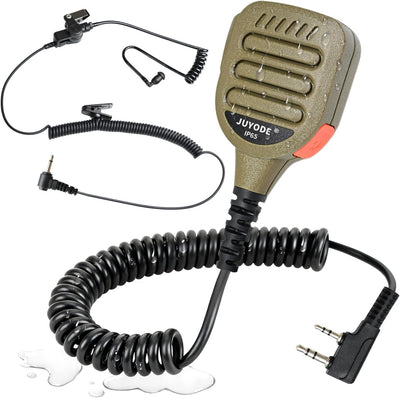 Micrófono walkie talkie impermeable PTT para UV-5R bronceado