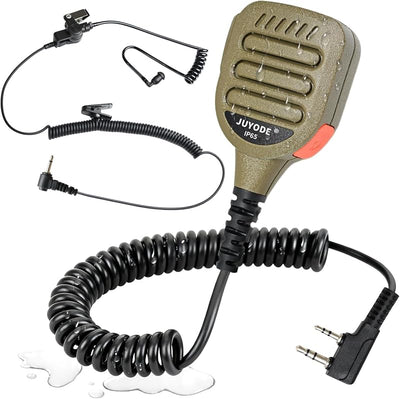 Micrófono walkie talkie impermeable PTT para UV-5R bronceado