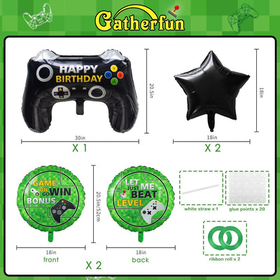 5 Pzas Globos Aluminio Videojuegos Cumpleaños