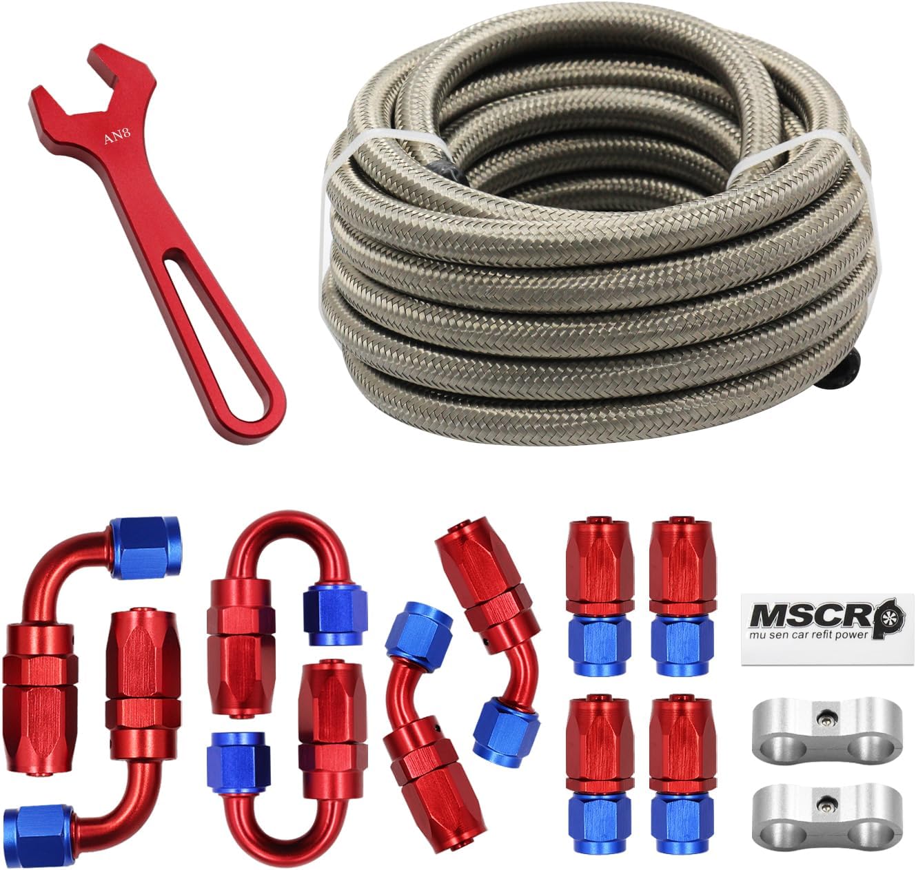 Kit manguera combustible acero inox 8AN 20pies