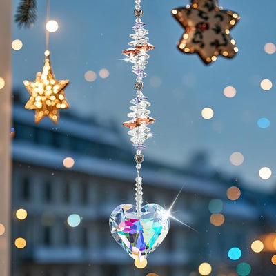 Atrapasoles cristal corazón 1.772pulg para ventana adorno arco iris