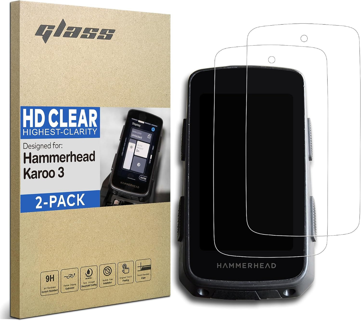 2 Protectores Vidrio Templado Hammerhead Karoo 3 3.2"