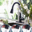 Grifo cocina negro pulverizador acero inox una manija