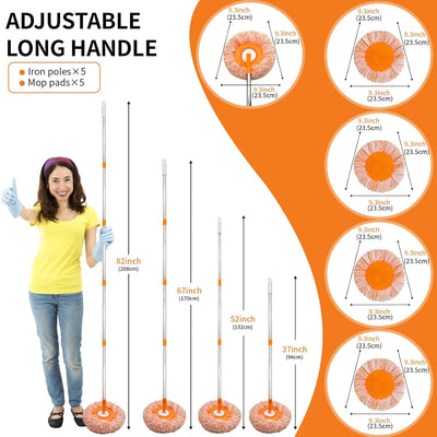 Mopa pared ajustable 360 con 5 cabezales 78pulg