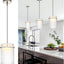 Luces colgantes isla cocina pantalla vidrio 10.2pulg LED ajustable