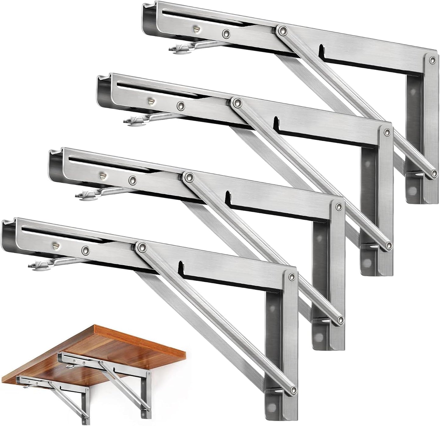 Soporte plegable acero inox 10pulg para mesa banco 4uds