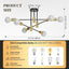 Lámpara techo moderna Sputnik 6 luces metal dormitorio