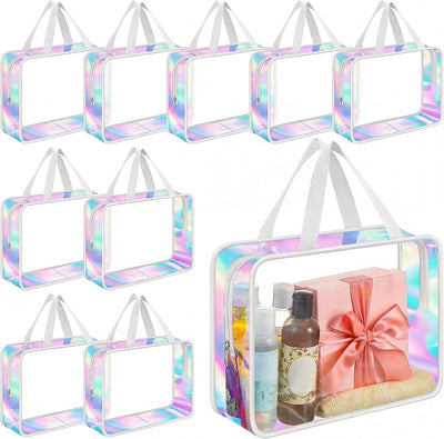 Neceser transparente con asa para maquillaje playa