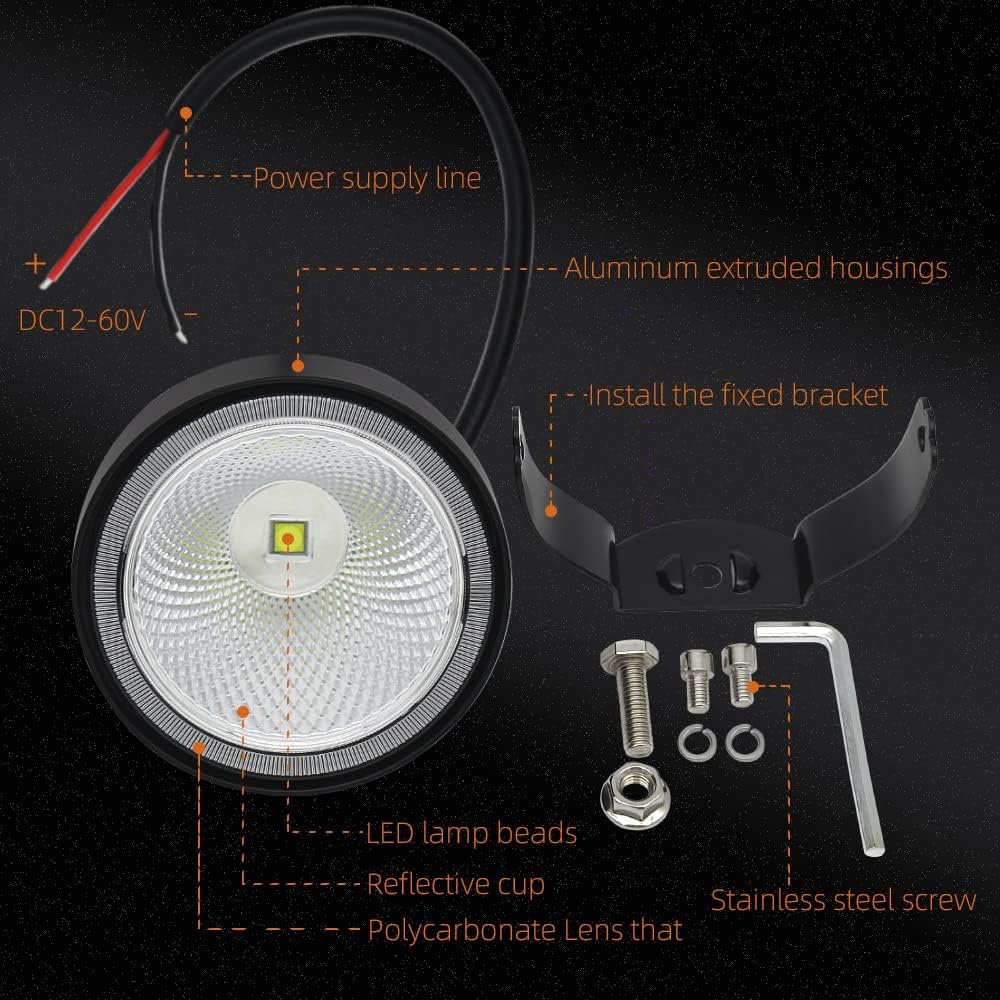 Luces antiniebla LED redondas 4pulg para motocicleta ATV
