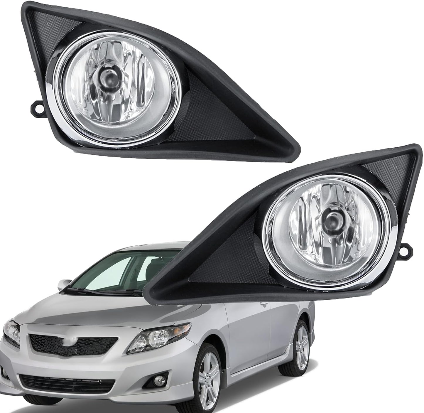 2 Luces antiniebla delanteras cromadas para Corolla 09-10