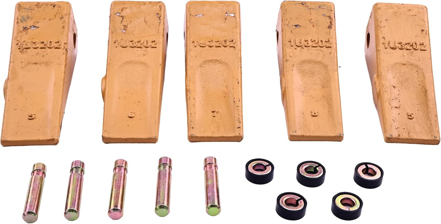 Dientes cucharón 5 Pzas pernos retenedores comp CAT J200