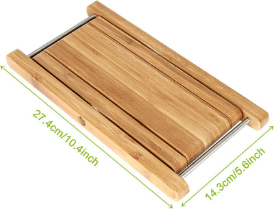 Taburete bambú ajustable antideslizante para guitarrista