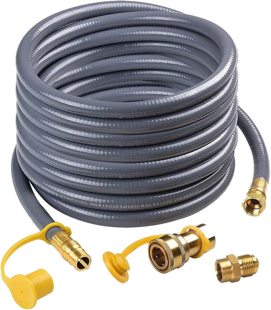 Manguera gas natural 24ft 1/2pulg con adaptador 3/8pulg