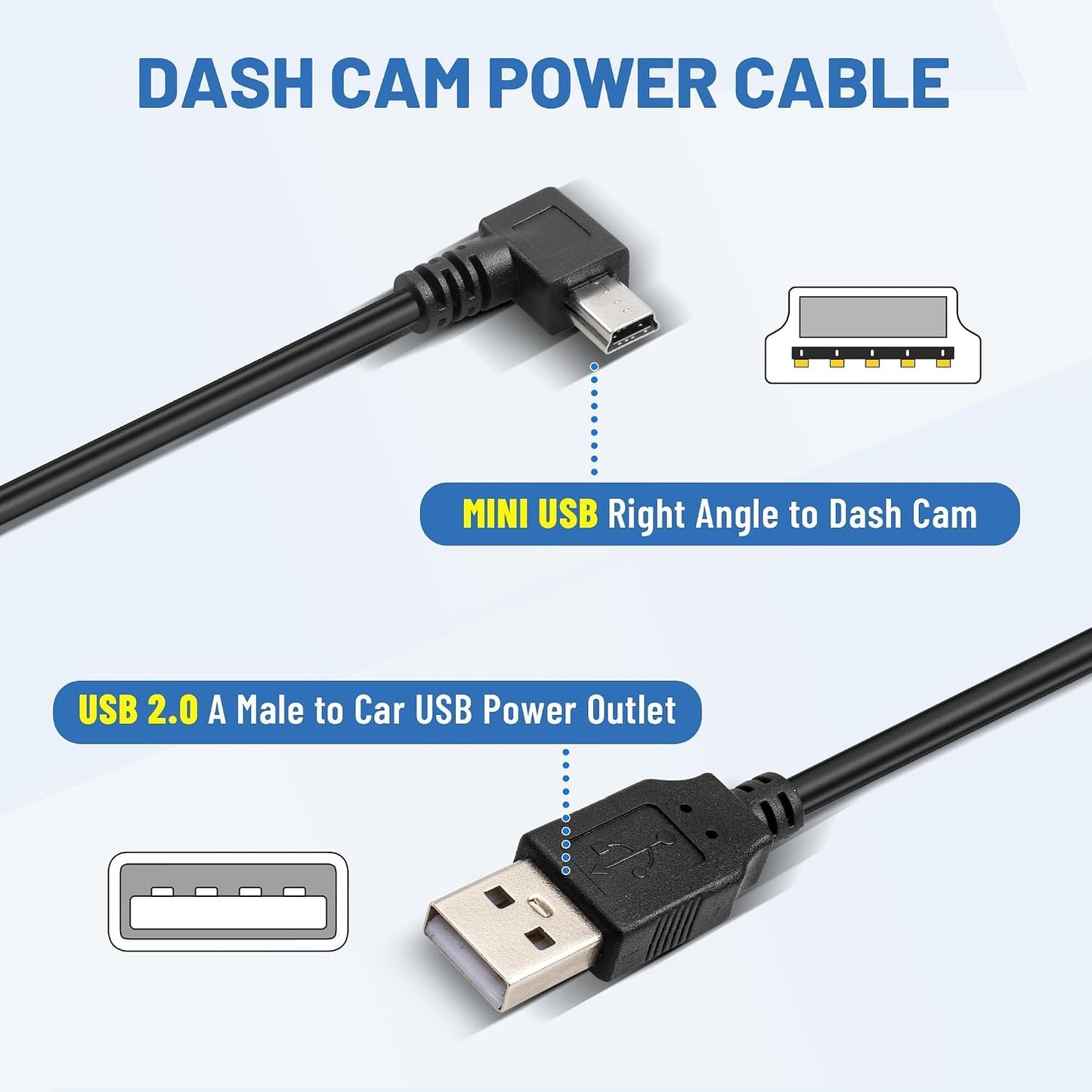 Cable USB 2.0 para dashcam Rexing V1 Pro V5 V3 Byakov S6